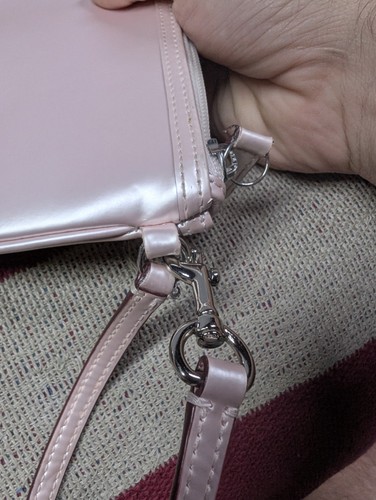 Vintage Coach Wristlet Wallet Pouch Pink Metallic Leather Top Zip Y2K Rare - Picture 6 of 10