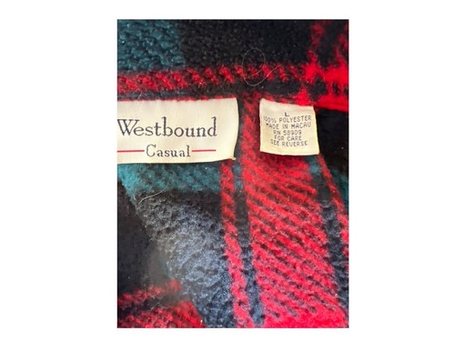 Giacca shacket Westbound casual donna taglia L rosso plaid bottoni davanti lati ventilati - Foto 3 di 3