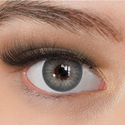 CHARMIGA Kontaktlinsen farbig grau Jahreslinsen ohne Stärke Farblinsen Dawn Gray