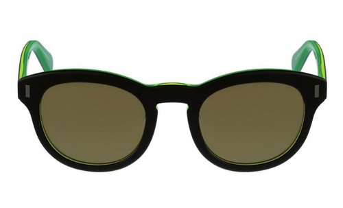 Marc Jacobs Retro Round Sunglasses Black Green $120 Acetate Frame Women's NIP