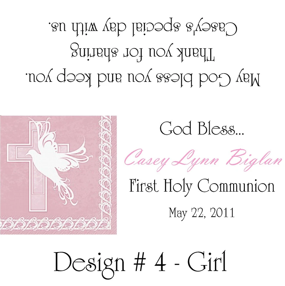 Envolturas de barra de caramelo de comunión/favores de fiesta de cumpleaños diseño de niña #1  Foto 4 de 4