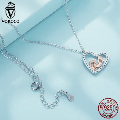 Collana Impronta Amore Argento Sterling 925 Voroco per Donna Regali Gioielli 45cm - Foto 6 di 15