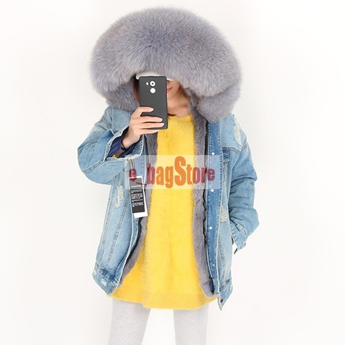 raton fourrure et Linner lapin manteau col Vrai laveur Parka manteau femmes renard AE5nxqYw1