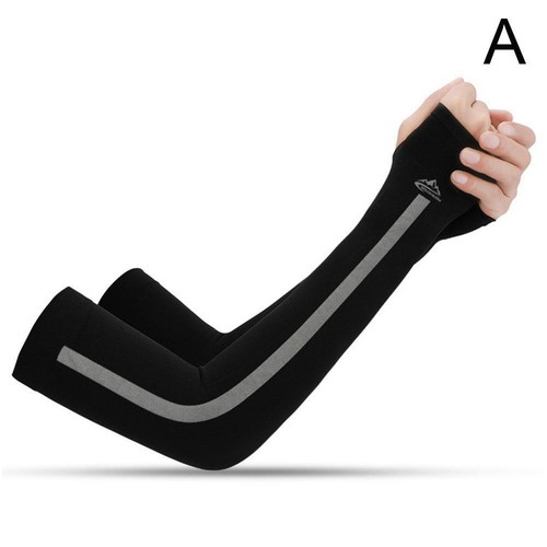 Long Half Finger Gloves Arm Sleeves Sun UV Protection Ice Cool Arm Cover D V8K9 - Picture 11 of 13