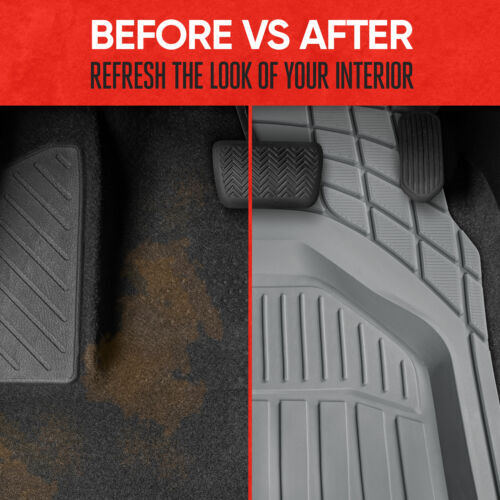 Motor Trend Defender Rubber Floor Mats for Car Van SUVs Truck +Rear Liner Gray - Bild 4 von 10