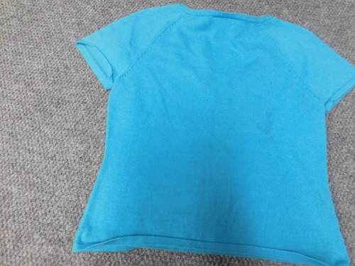 Talbots Womens Blouse P Petites blue pullover button v-neck - Picture 9 of 12