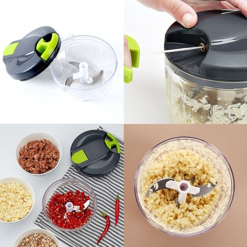 Manual Food Chopper 500ml Hand Pull String Mini Processor Non-Slip Base - Picture 7 of 10