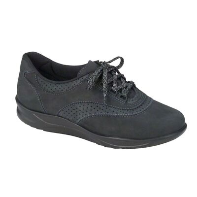 SAS Walk Easy Shoes Women's Black Leather Lace-up Comfort - US 8M