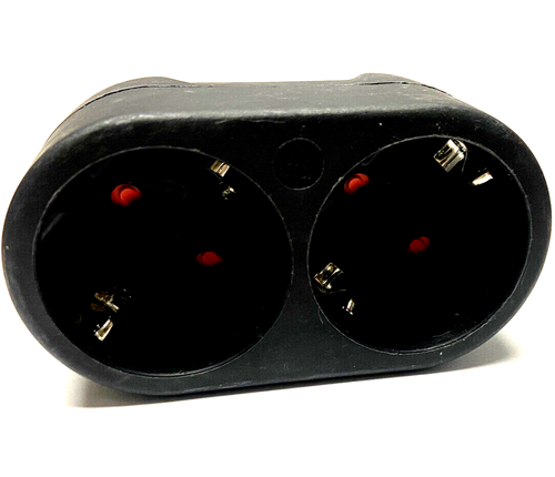 Steckdosen 2x 2er Zwischenverteiler 2 Ausgänge SCHUKO Steckdosenadapter black Z - Bild 3 von 6