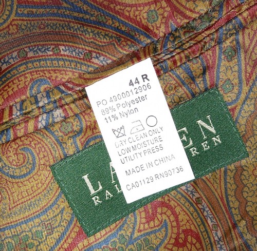 Mens LAUREN RALPH LAUREN Gray Charcoal Corduroy Blazer 44R Sport Coat Jacket - Picture 8 of 10