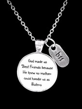 Best Friend Necklace Gift God Made Us Best Friends Bff Christmas Gift