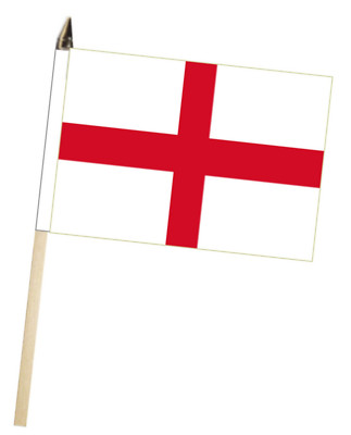 England Large Hand Flag With Wooden Pole (18'' x 12'')