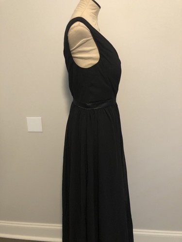 AW Bridal Gwyneth Dress 8 Black Bridesmaid Gown Pleated Chiffon Wedding NWT - Picture 5 of 10