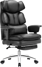 Executive Reclining Home Office Desk Chair Ergonomic w/ Footrest Lumbar Support