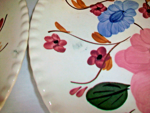 5 BLUE RIDGE SOUTHERN POTTERIES PEONY BOUQUET PATTERN #3663 DINNER PLATES SET 2 - Picture 7 of 8