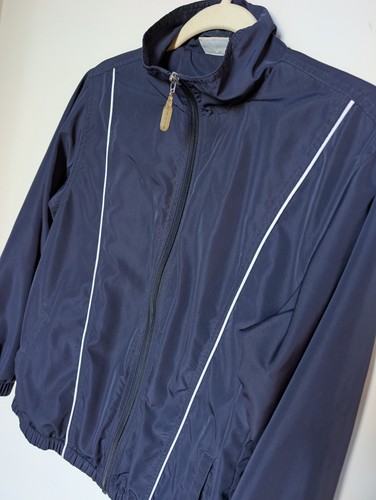 Small Women's Classic Elements Navy Blue Windbreaker with White Striping - Picture 4 of 8