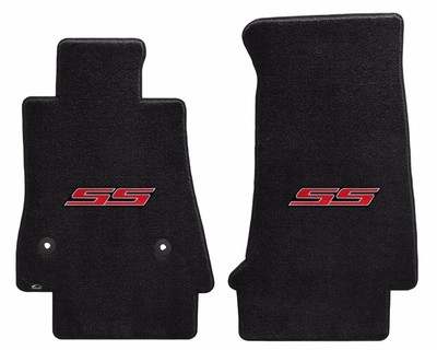 NEW BLACK Floor Mats 2006-2014 Chevy Impala Embroidered SS Double Logo Pair Set