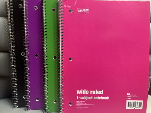 Staples NOTEBOOK WIDE RULED 70 sheets (ONE) - Picture 1 of 7