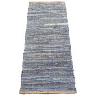 	Chardin Home Farmhouse Rag Rug Runner 2x5ft -Denim Blue -Cotton & Jute Handw...