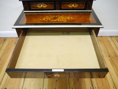 Sekretär Schreibtisch Damen Napoleon 3 Intarsien Frankreich um 1890 restauriert - Bild 14 von 24