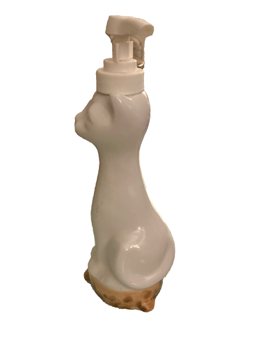 ALLURE White Ceramic Cat Soap Dispenser with Pump Bathroom Kitchen - Picture 2 of 4