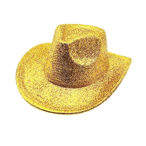 Gold Blingyđź’—Western Cowboy Fun Costume Party Hatđź’—Sz O/S - Picture 2 of 7