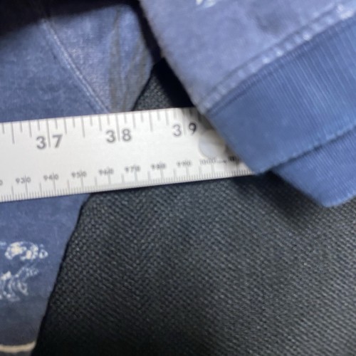 Camisa polo Big Dogs para hombre 5X azul estampado por todas partes borde de hojas de perros - tiene agujero - Imagen 6 de 11
