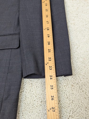 Joseph Feiss Tuta Uomo 40R 34x30 Grigio Plaid Lana 2 Pezzi Giacca Pantalone 2 Bottoni - Foto 5 di 20