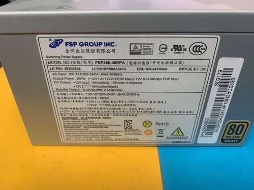 ✨ Fsp Groupe FSP280-40EPA Supply 36200508 Adapter Lenovo SP50A33614✨ - Picture 2 of 5