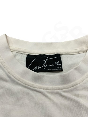Couture Designer T-Shirt Men's XL White / Beige Embroidered Logo Streetwear Y2K - Picture 2 of 12