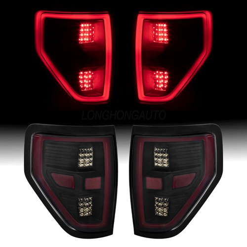 Par de luces traseras carcasa negra lente de humo para Ford F-150 2009-2014 tubo LED - Imagen 2 de 12