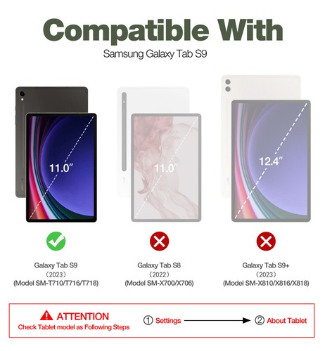 Dexnor for Samsung Galaxy Tab S9/S9 Plus/S9 FE Plus/S9+/S9 FE+ Tablet Case Cover - Picture 49 of 153