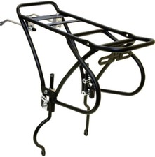 Bike Pannier Rack Rear Wheel Fit Adjustable Alloy Disc Compatible Black Carrier