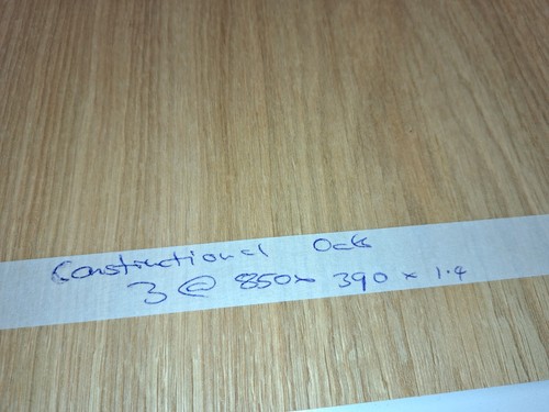 Constructional Oak Wood Veneer - 3 NATURAL WOOD SHEETS - 850mm x 390mm - 1.4mm - Picture 6 of 6