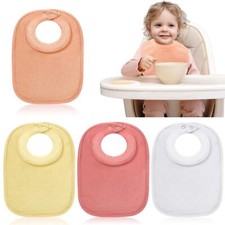4PCS Baby Feeding Bibs Drooling Teething Comfi Neck Padded Collar Absorbent