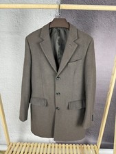 CHEVIGNON Coat Men's LARGE Wool Blend Mid Length Brown Grey