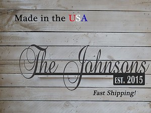 12 name sign with established date family name decor metal name