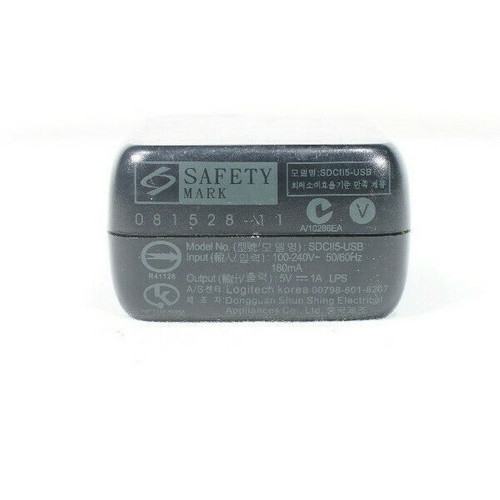 Genuine Logitech 100-240V Plug 5V 1A USB Wall Charger/Adapter Black Ipod Iphone - Picture 3 of 5