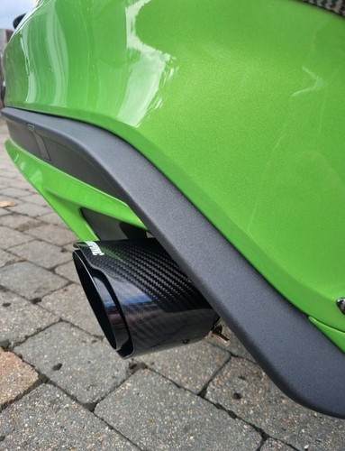 2 GLOSS BLACK CARBON FIBRE AKRAPOVIC EXHAUST TIPS 4.5” FORD FOCUS ST MK4 - Picture 7 of 24
