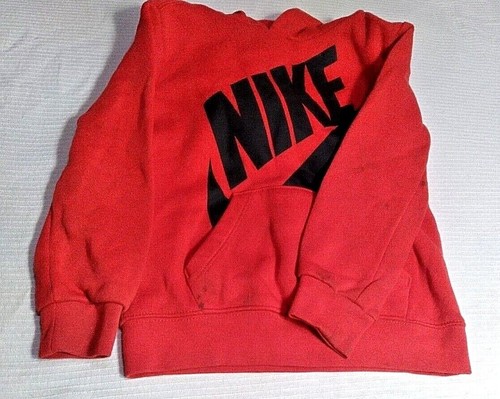 NIKE Red Hoodie Sweatshirt, Black Swoosh Logo, Youth Size 4T (3-4 yrs.) - Picture 6 of 7