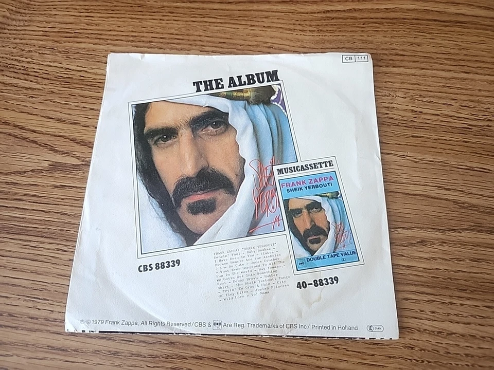Frank Zappa pair of Holland 1979-1980 7" records w/ picture sleeves vg+ cond - Image 3 of 4