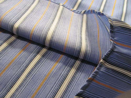 Farah Classics Shirt Men L Blue Orange White Stripe Short Sleeve Button Up Dress - Picture 16 of 17