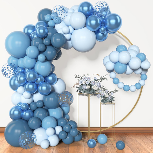 153Pcs Blue Balloon Garland Arch Kit, Different Sizes 18 12 10 5 Inch Blue Latex - Picture 11 of 12