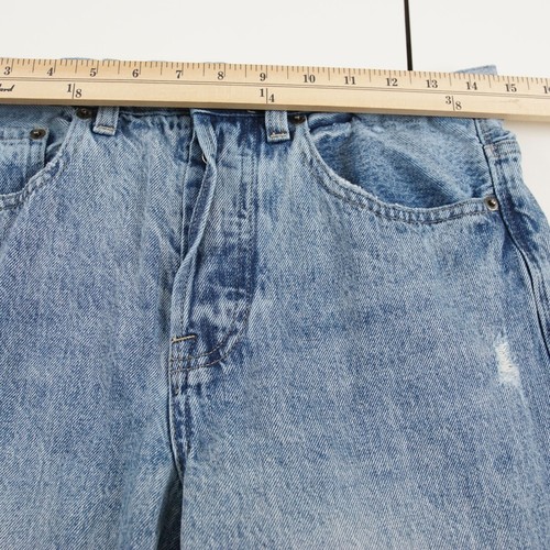 Pantalones de mezclilla para mujer Pistola Charlie tiro alto desgastados azul lavado claro talla 27 - Imagen 6 de 11