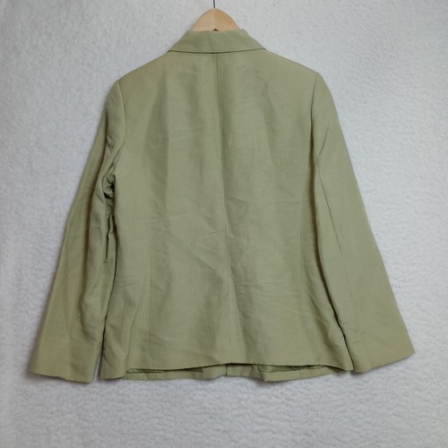 Emma James Blazer Women's Size 6 Green Linen Blend Padded 3 Button - Picture 2 of 7