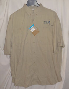 COLUMBIA-Mens-TAMIAMI-II-Short-Sleeve-Shirt-Sz-XL-40-UPF-Sun-Fishing-Water-NWT