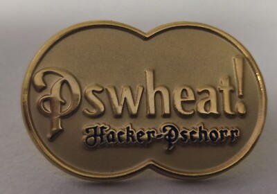 Vintage Gold Hacker Pschorr Beer PS Wheat Pin with Back German Bier