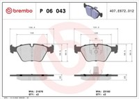 Brembo P 06 043X Bremsbelagsatz, Scheibenbremse FüR BMW MG Wiesmann
