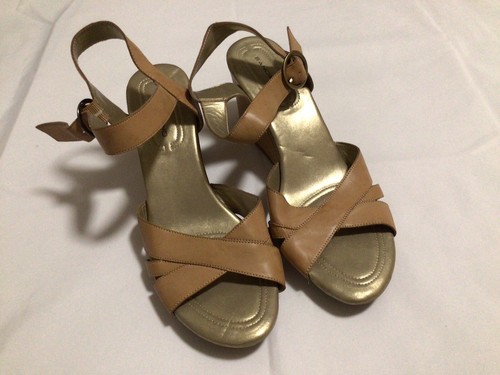 Bandolino Sandals Womens 11 M Ninette Strappy Slingback Wedge Heels pre owned - Picture 1 of 7