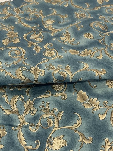 Vintage Fabric Italia Deborah Corsini P&B Textiles Blue-Green 100% Cotton Craft - Picture 7 of 11